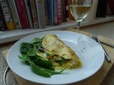 Zucchini and spinach omelette (and a glass of wine)