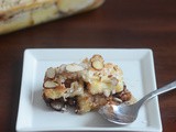 Eggless bread pudding recipe with banana & chocolate chips