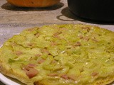 Tatin aux poireaux, jambon et curry