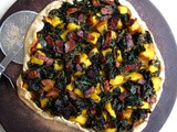 Caramelized Onion, Kale, Squash & Bacon Pizza