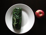 Early autumn collard wraps with beet hummus, orange quinoa salad + apple slices