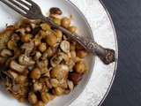 Mushrooms + garbanzos on toast with cider + thyme