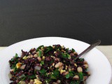 Savory Grape Syrup on Black Rice with White Beans + Collards