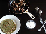 Savory Spinach Crepes with Sautéed Mushrooms