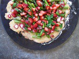 Strawberry, asparagus + radish flatbread