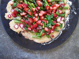 Strawberry, asparagus + radish flatbread