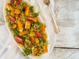 Freekeh halloumi tomaten salade