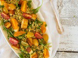 Freekeh halloumi tomaten salade