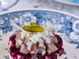 Haring bieten aardappel taartje