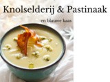 Knolselderij pastinaak soep met bacon en blauwe kaas