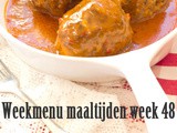 Weekplanning maaltijden week 48