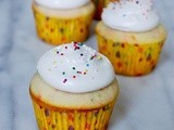 8 egg white Funfetti cupcakes and (7 minute) frosting