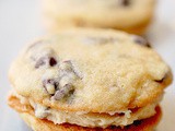 Chocolate chip cookie dough sandwich cookies