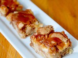 Chunky apple cake with salted caramel sauce