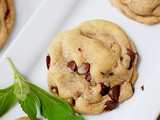 Fresh mint chocolate chip cookies