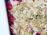 Plum cardamom crumble with pistachios