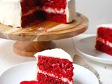 Red velvet cake with cream cheese frosting