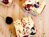 Roasted red cherry Greek yogurt coffee cake