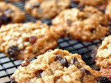 Thick and chewy oatmeal raisin cookies