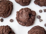 Thick and chewy triple chocolate cookies