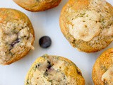 Whole wheat blueberry lemon muffins with streusel