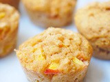 Whole wheat Greek yogurt peach muffins