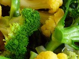 Broccoli Golden Cauliflower Salad with Fresh Ginger Miso Dressing