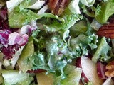 Fall Greens Pear Pecan Caesar Salad Begins with a Knockout Dressing