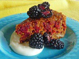 Honey Orange Glazed Beet and Ginger Cake with Greek Honey Yogurt and Fresh Blackberries