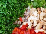 Parsley Farro Salad w/ Red Pepper, Cashews & Feta