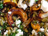 Roasted Delicata Squash & Onions with Lentils & Greens