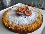 Almond and lime cake with ricotta fig and chocolate filling