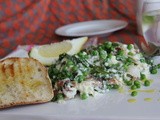 Burrata with Prosciutto and Peas