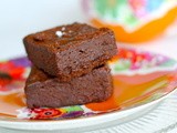 Dark chocolate and espresso soaked prune brownies