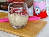 Rice and chia seed pudding with poached rhubarb