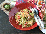 Pesto Cauliflower Rice with Shrimp