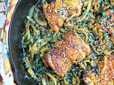 Sesame Chicken Skillet with Spinach and Onions