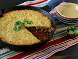 Skillet Chili Pie with Cornbread Topping (Gluten Free, Can Be Dairy Free)