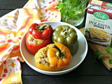 Slow Cooker Polenta and Chorizo Stuffed Peppers