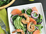 Spring Salad with Ruby Red Grapefruit, Avocado and Shrimp