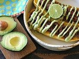 Taco Meat Stuffed Delicata Squash with {Dairy Free} Avocado Crema