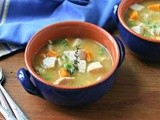 Turkey Soup with Sweet Potatoes and Peas