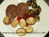 Burger, Roasties and Brussels