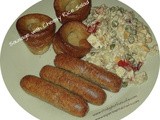 Sausage with Cheesy Rice Salad