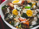 Couscous Salad with Chickpeas, Roasted Tomatoes and Boiled Eggs