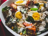 Couscous Salad with Chickpeas, Roasted Tomatoes and Boiled Eggs