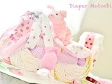 Diy craft: Diaper Motorcycle & Diaper Baby Carriage