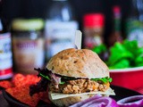 Tofu Burger on Homemade Spinach Buns