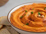 Crockpot Roasted Red Pepper Hummus Dip Recipe for Easy Warm Party Dips