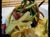 Papillons al Lonzino e Taggiasche con Chips di Zucchine croccanti